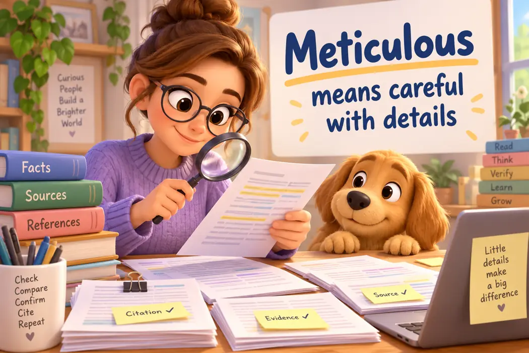 Meticulous means careful with details