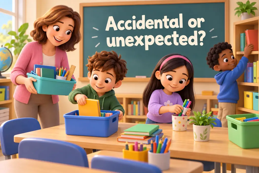 Accidental or unexpected? in a playful teaching illustration