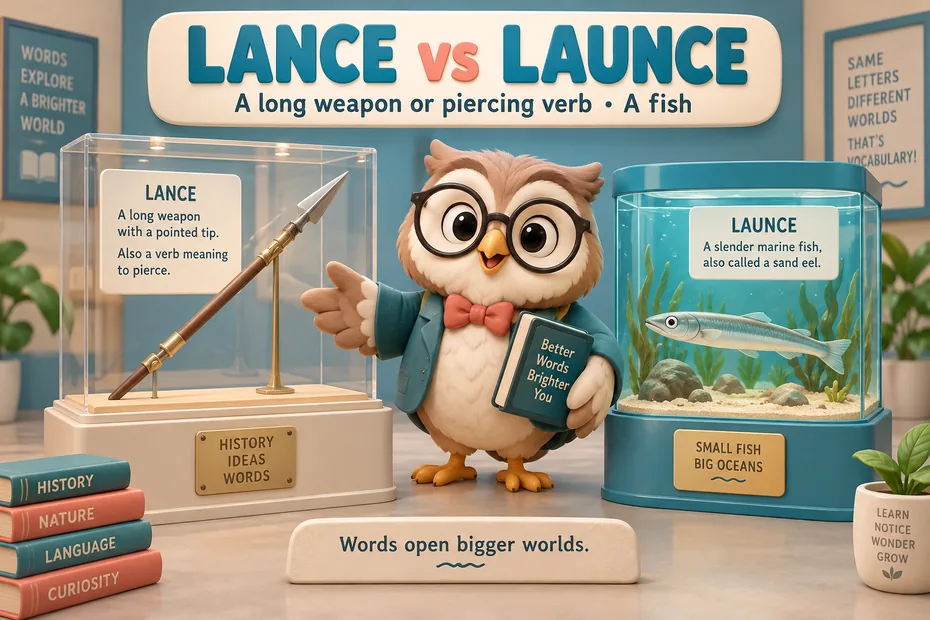 Lance names a long weapon or piercing verb; launce names a fish