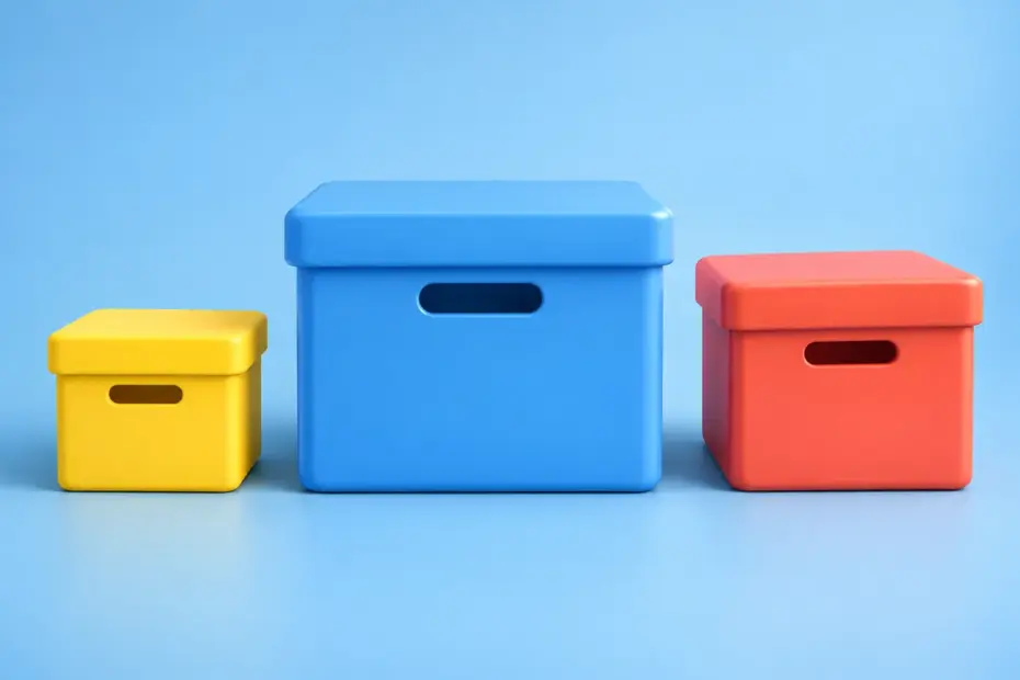 Three boxes of different sizes=