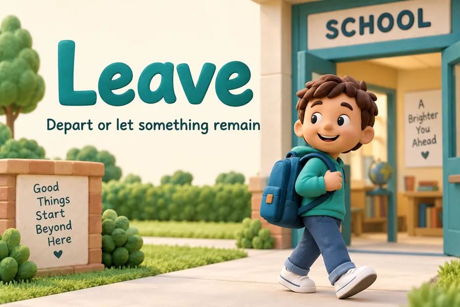 Leave means depart or let something remain.