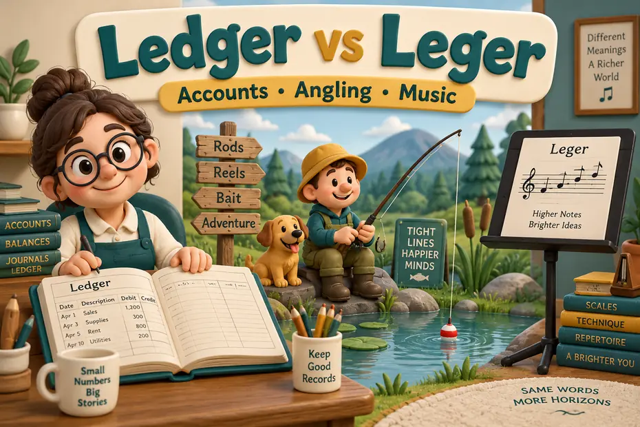 Ledger versus leger: accounts, angling, and music