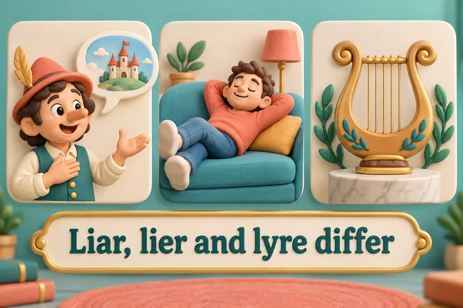 Liar, lier and lyre differ