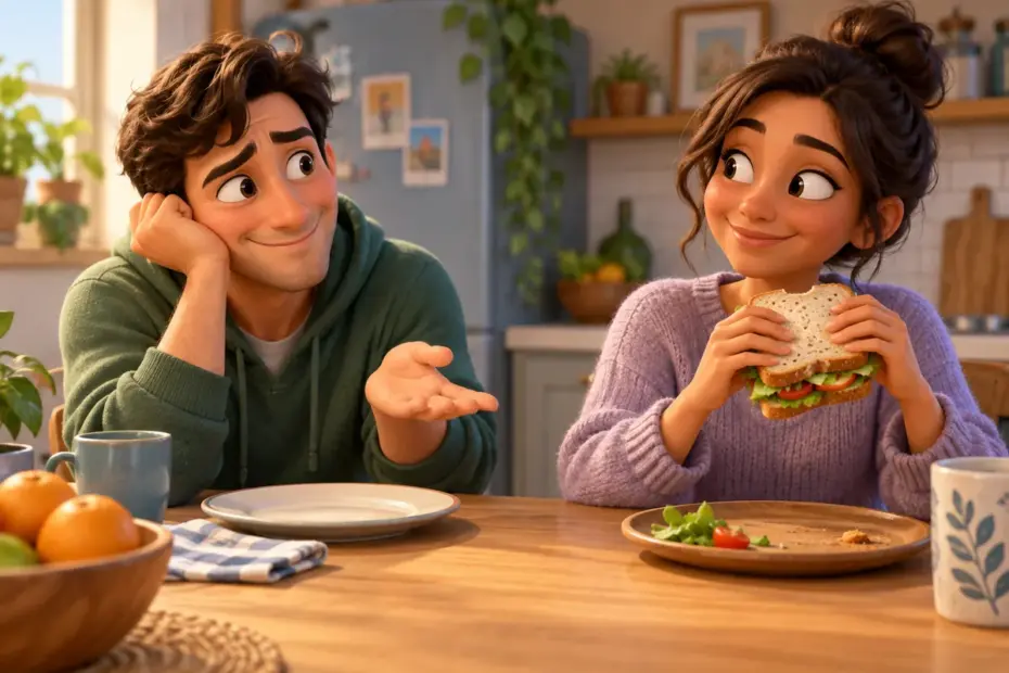 A roommate asks to share another person’s lunch.