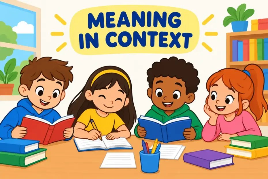 Cartoon example illustrating mug up in a sentence and its meaning.