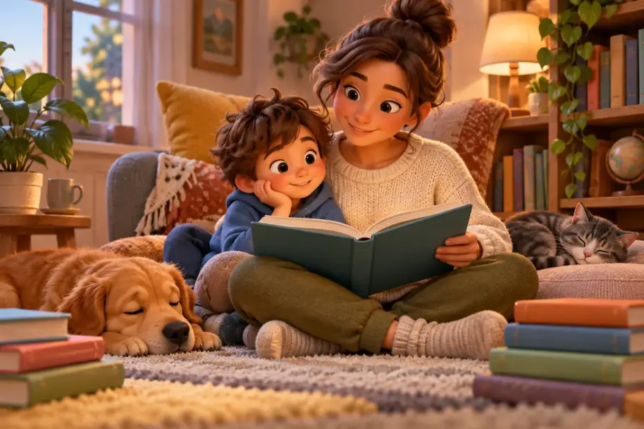 An adult and learner read together.