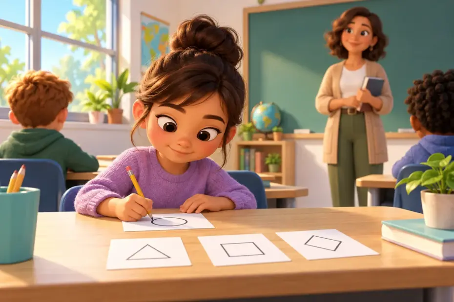 A student completes a short blank-page quiz before a classroom lesson begins.