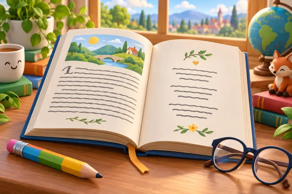 An open book contrasts flowing prose paragraphs with arranged verse lines.