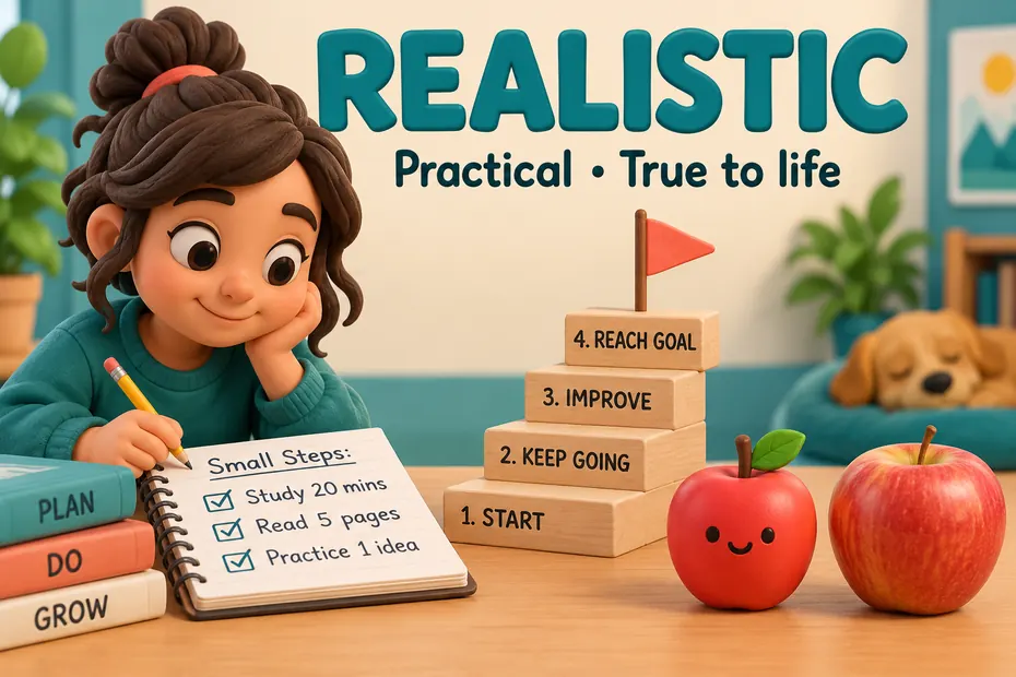 Realistic means practical or true to life.