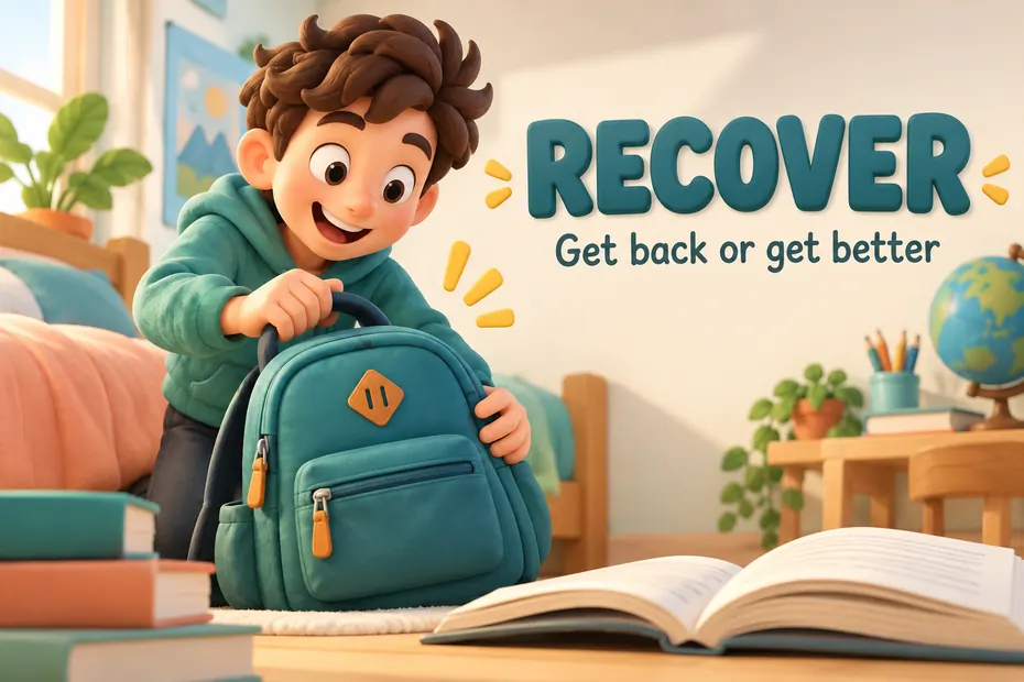 Recover means get back or get better.