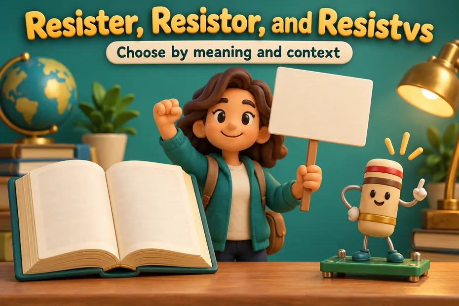Resister, resistor, and resistvs: choose by meaning and context