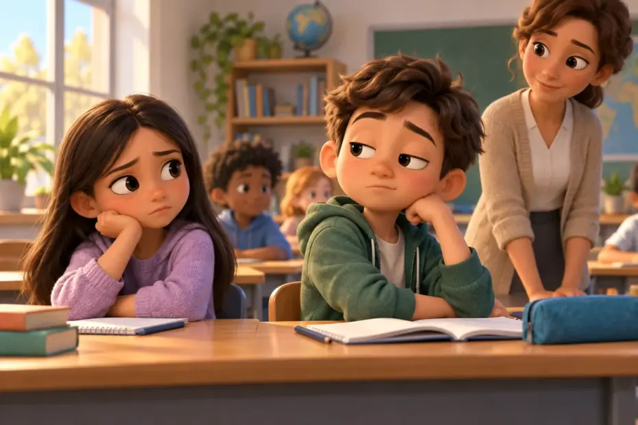 A student reacts thoughtfully to a dismissive classroom remark.