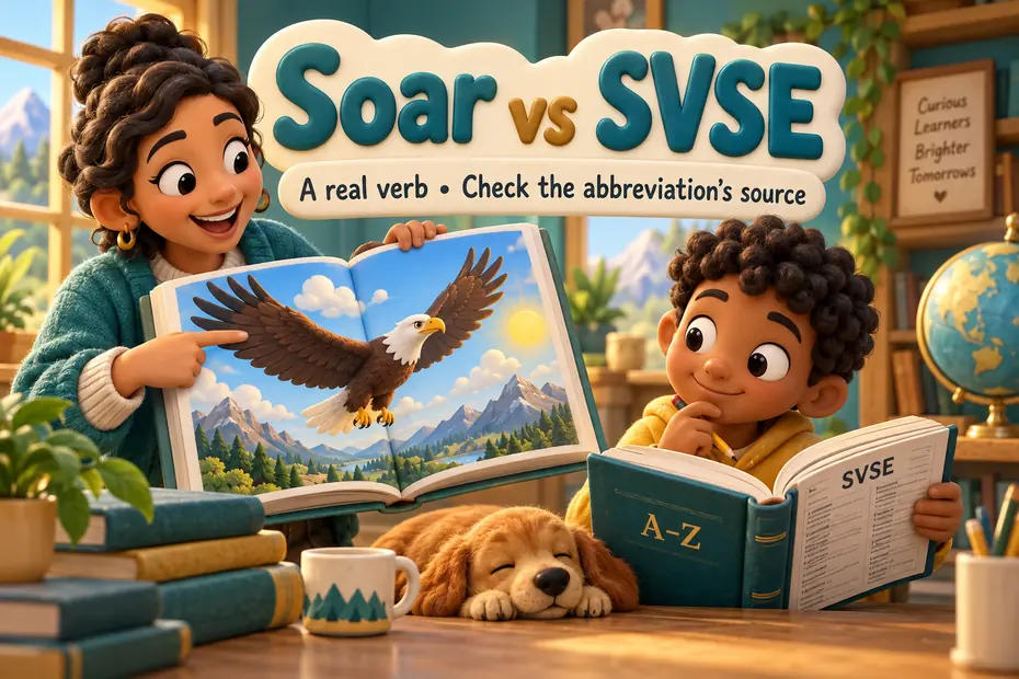 Soar vs SVSE: a real verb and a source specific abbreviation