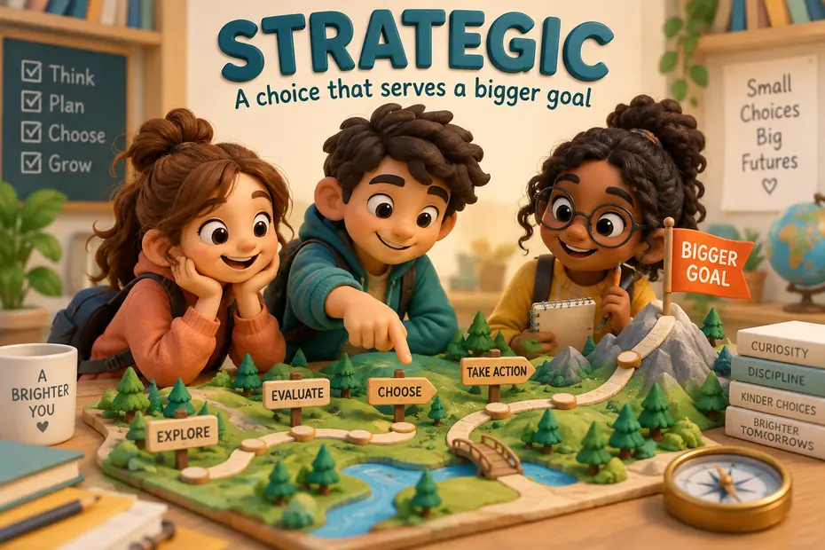 Strategic means a choice that serves a bigger goal.