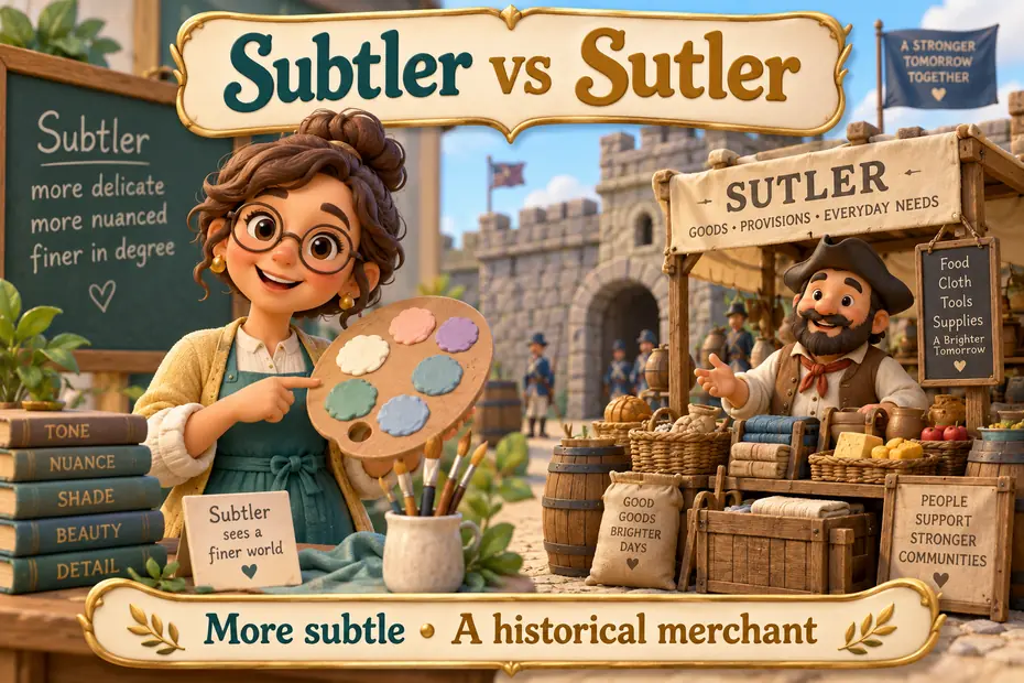Subtler vs sutler: more subtle versus historical merchant