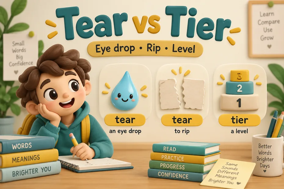 Tear versus tier: eye drop, rip, or level