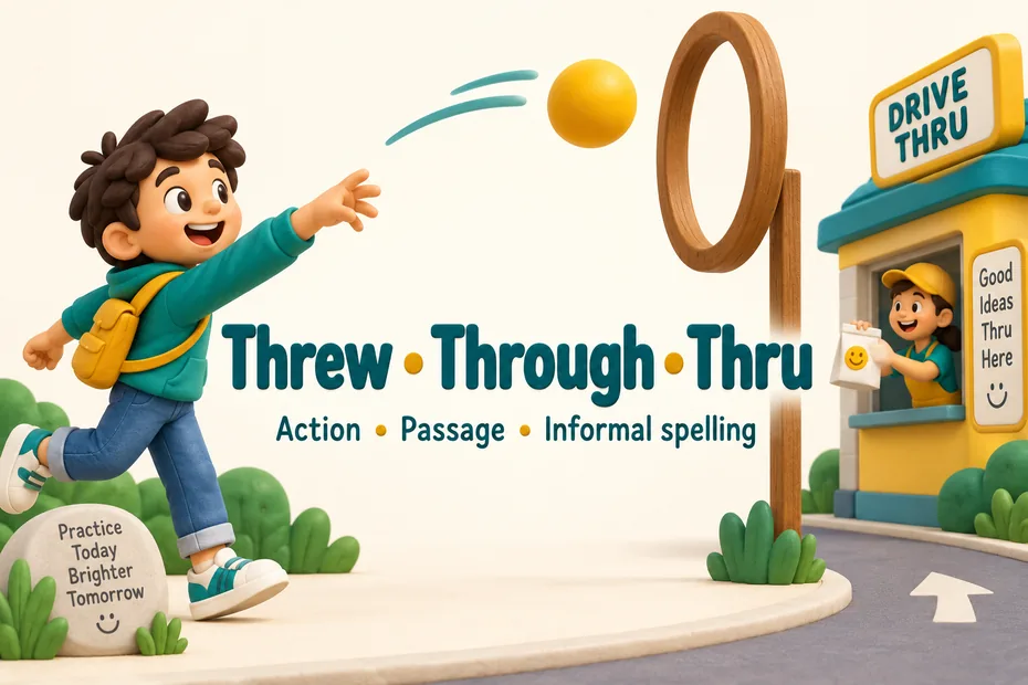 Threw, through, and thru: action, passage, and informal spelling