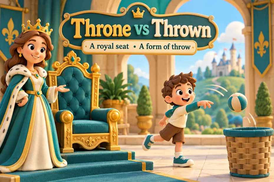 Throne vs thrown: a royal seat and a form of throw