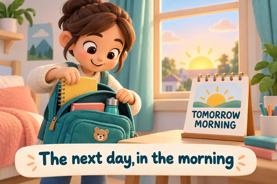 Tomorrow morning means the next day in the morning.