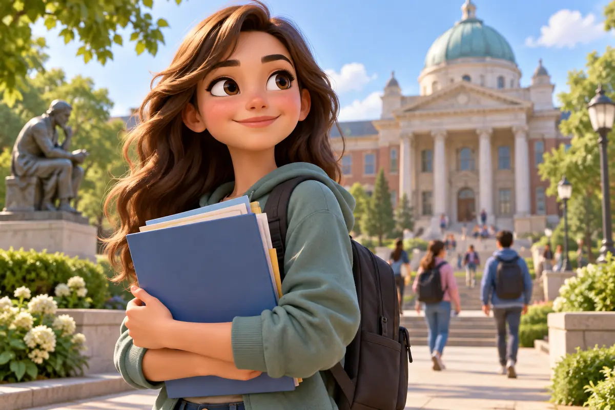 A university student holds an unlettered academic records folder.
