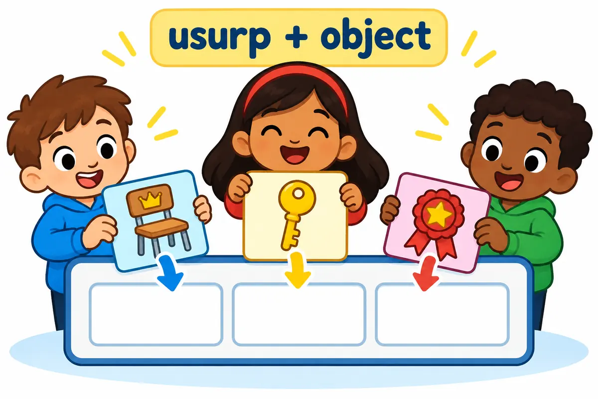 A role, key or responsibility can be usurped, showing usurp followed by its object.