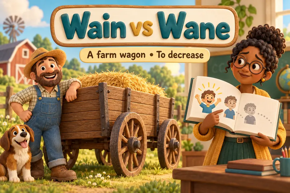 Wain vs wane: a farm wagon versus decreasing