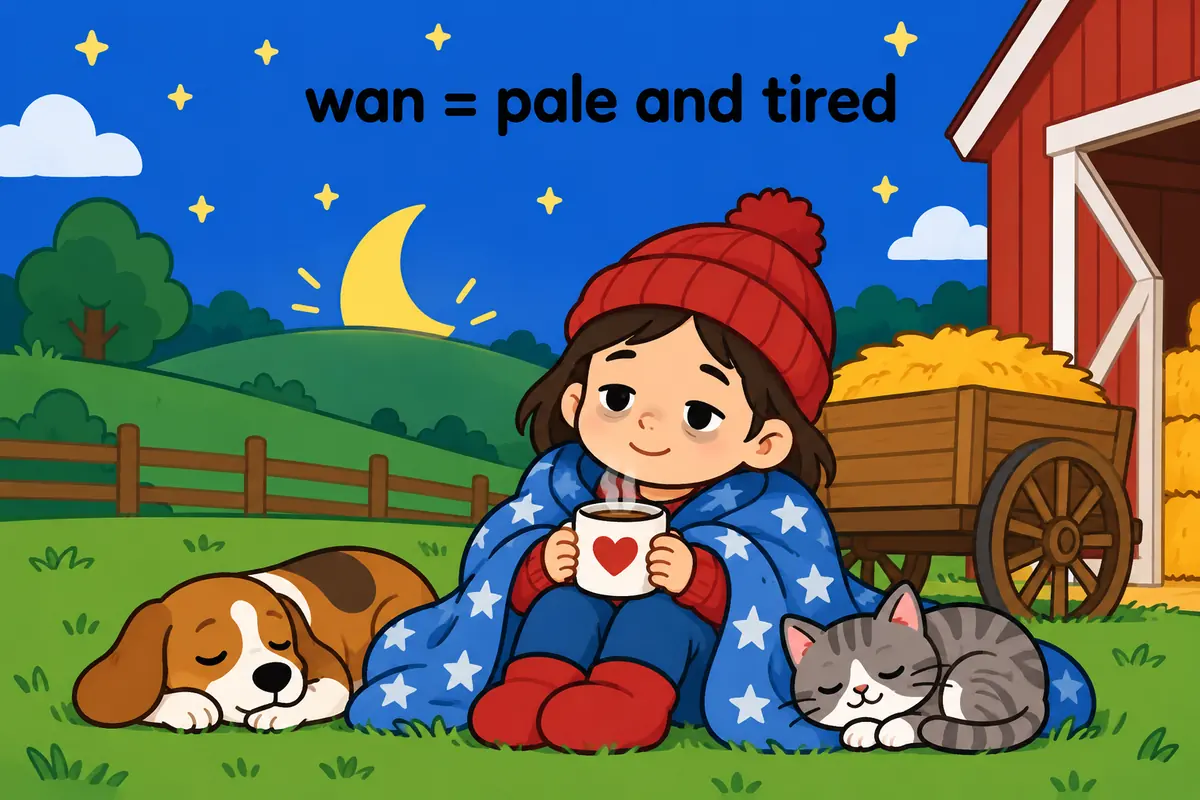 A split cartoon contrasts a shrinking moon and a horse cart on one side with a pale child on the other.