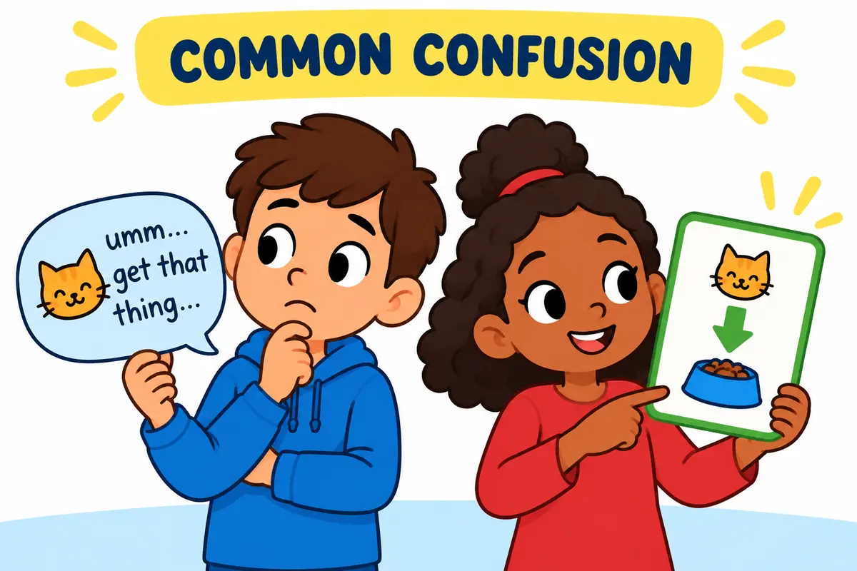 Cartoon children demonstrate Young Vs Inexperienced: Meaning and Usage through a clear everyday scene.